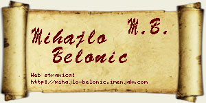Mihajlo Belonić vizit kartica